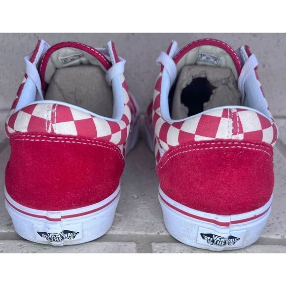 Vans Unisex Old Skool (Primary Check) Red Skate Shoe Men’s Sz 9.5/Women’s Sz 11 - Picture 10 of 16